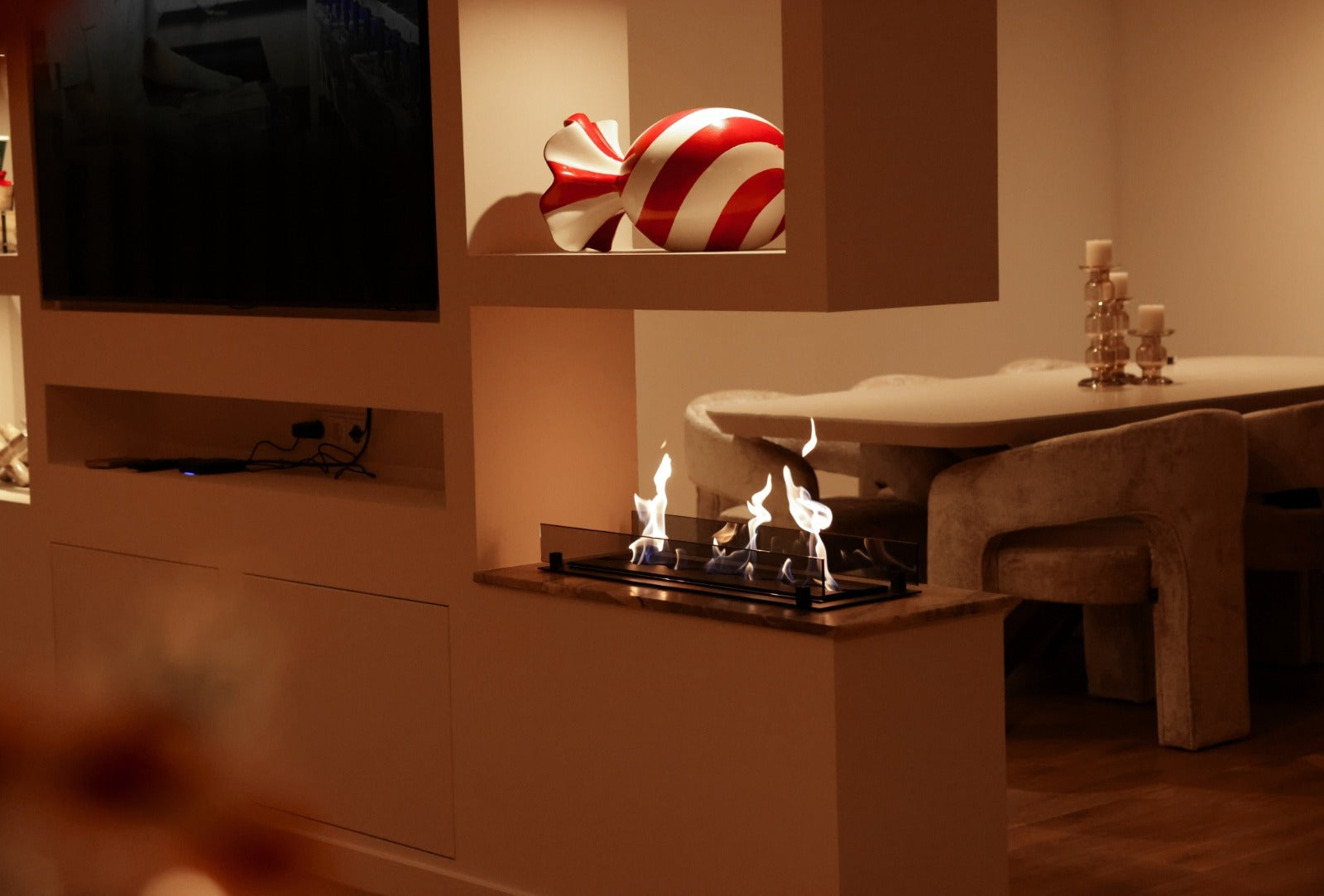 Inbouw bio-ethanol haarden in tv meubel