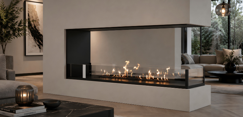 Room divider bio ethanol haard