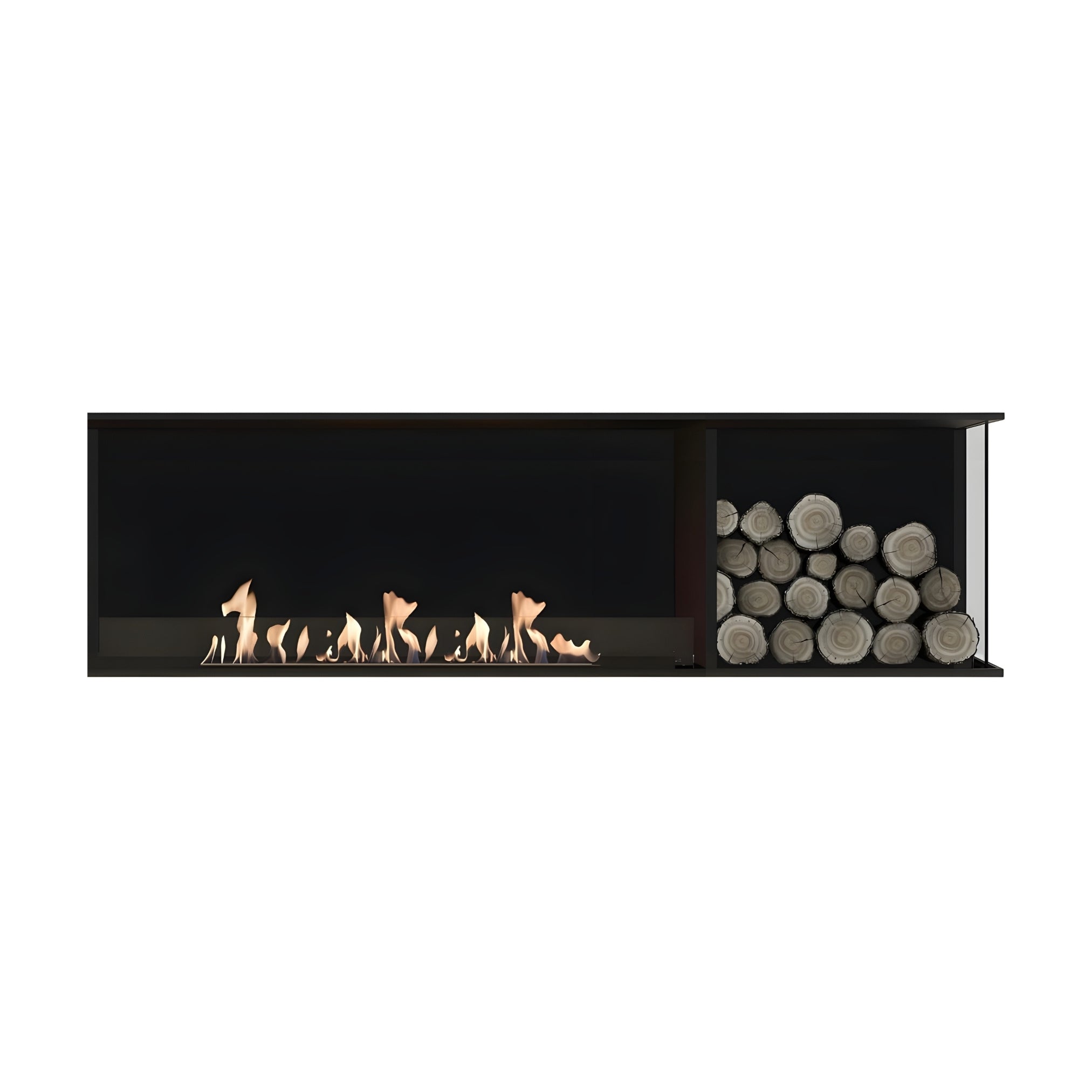 Main Deluxe Rechts Inbouwhaard 140 cm Wild Flame