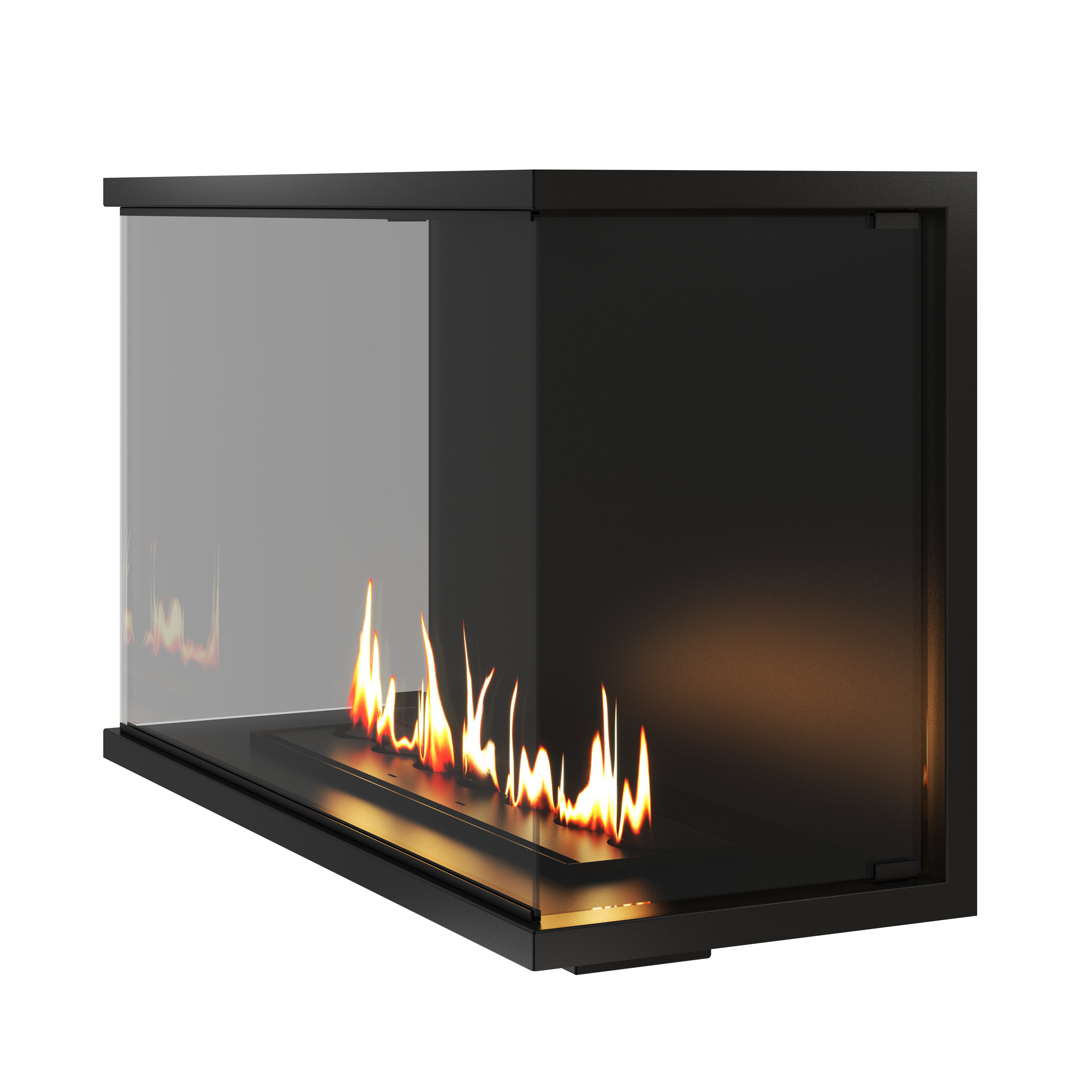 Made Three-sided Built-in Fireplace Full Glass 110 cm