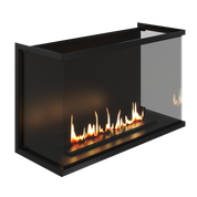 Made Three-sided Built-in Fireplace Full Glass 110 cm