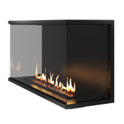 Made Three-sided Built-in Fireplace Full Glass 120 cm