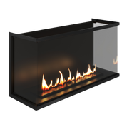 Made Three-sided Built-in Fireplace Full Glass 120 cm