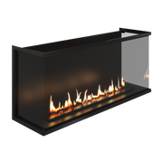 Made Three-sided Built-in Fireplace Full Glass 150 cm