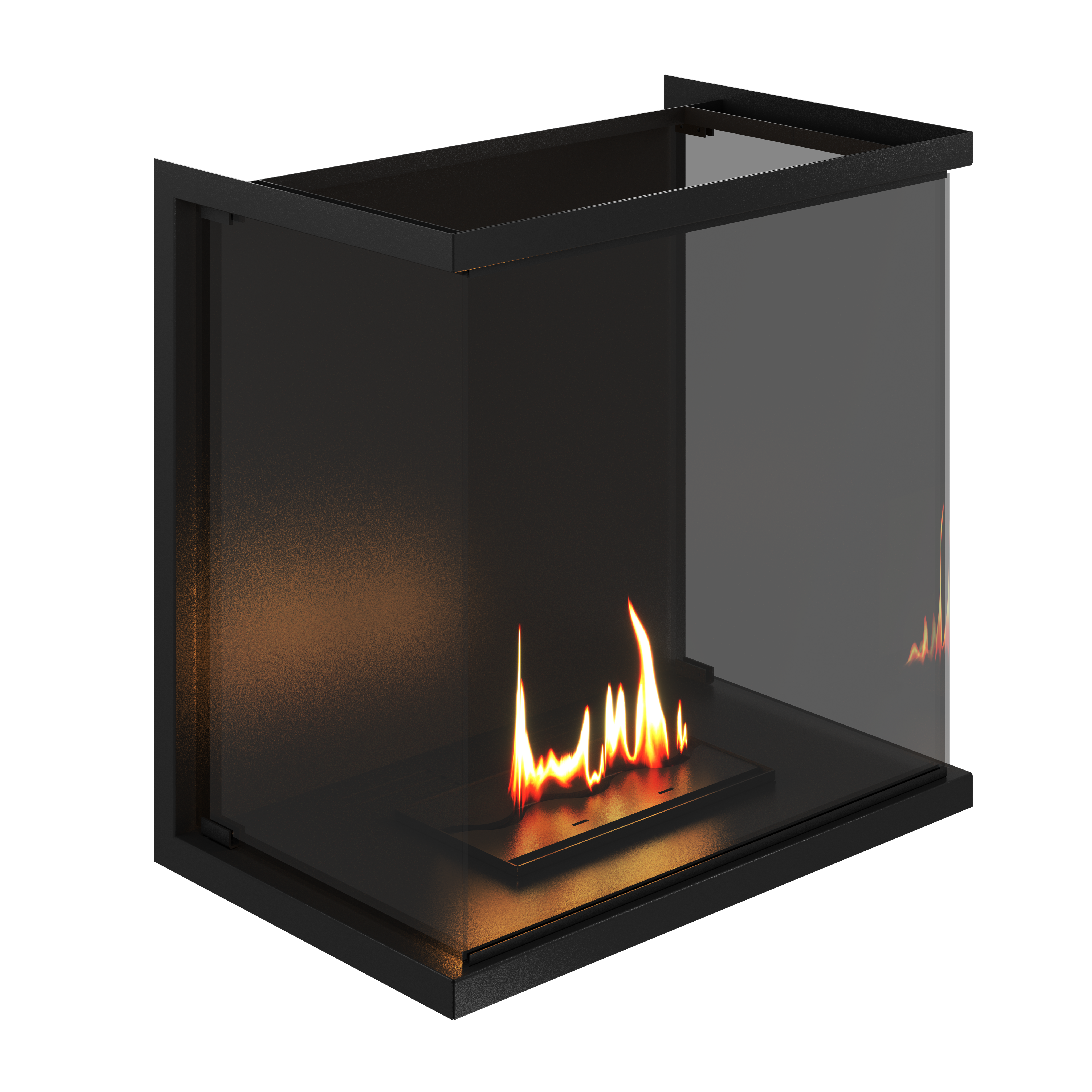 Made Three-sided Built-in Fireplace Full Glass 60 cm