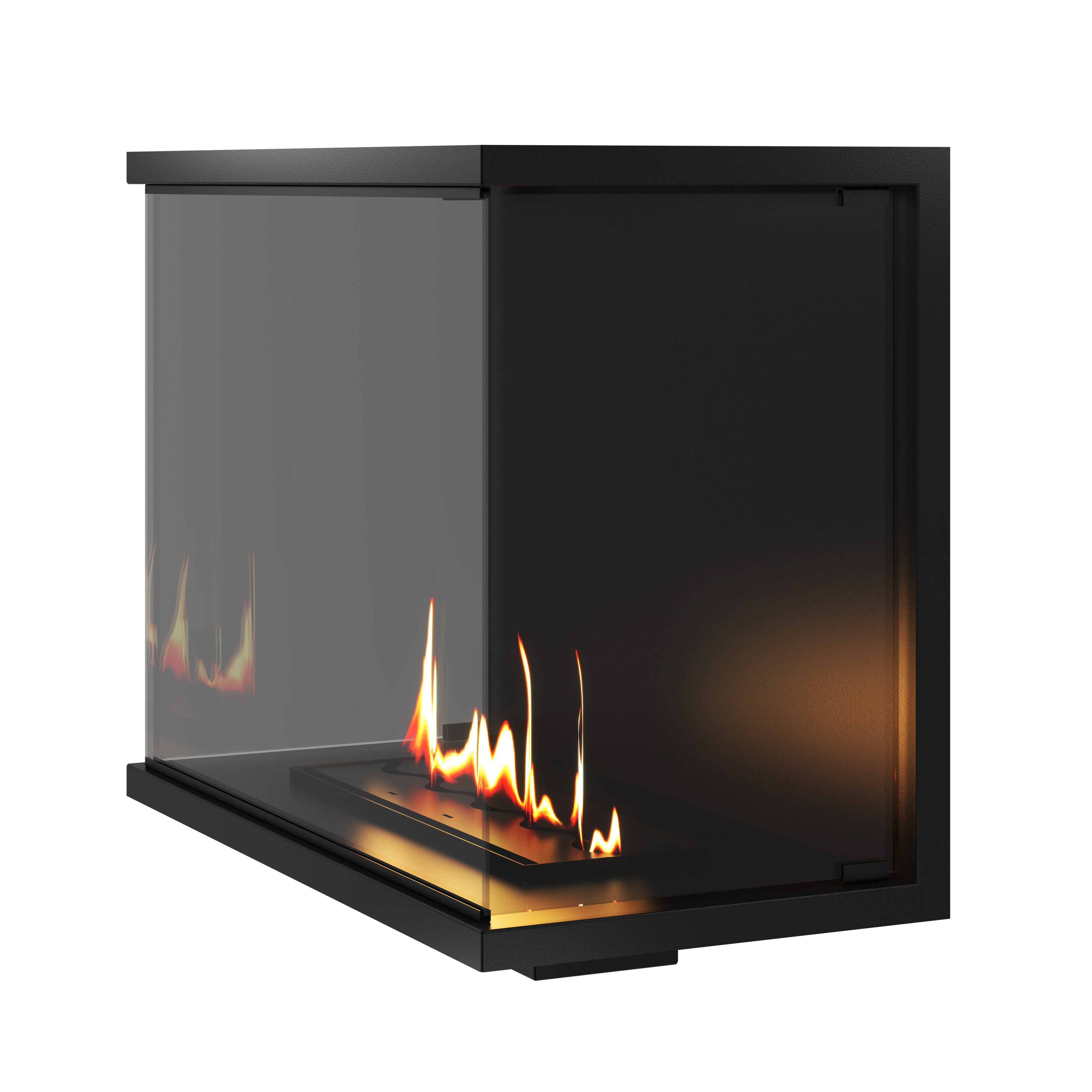 Made Three-sided Built-in Fireplace Full Glass 90 cm