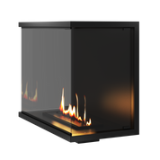Made Three-sided Built-in Fireplace Full Glass 80 cm