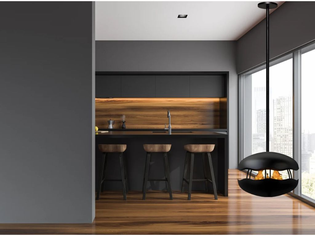 Doorkijk Bio Ethanol Plafondhaard D60cm Plafond haarden Holdbarefires