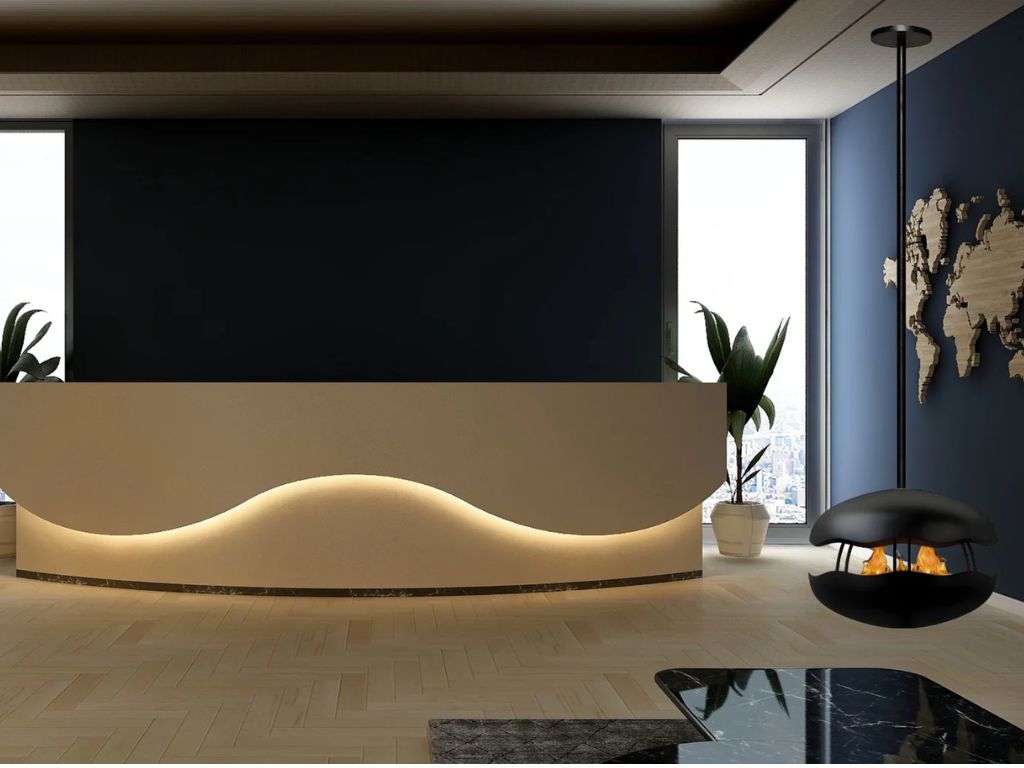 Doorkijk Bio Ethanol Plafondhaard D60cm Plafond haarden Holdbarefires