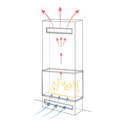 Made Three-sided Built-in Fireplace Full Glass 70 cm