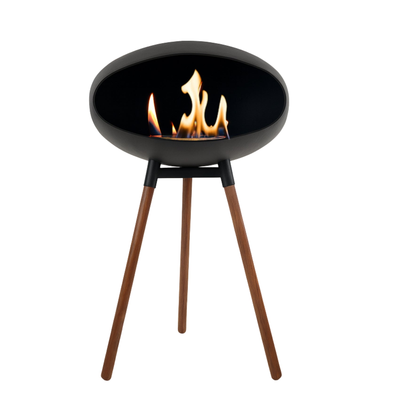 productfoto bio haard walnoot hout sfeerhaard