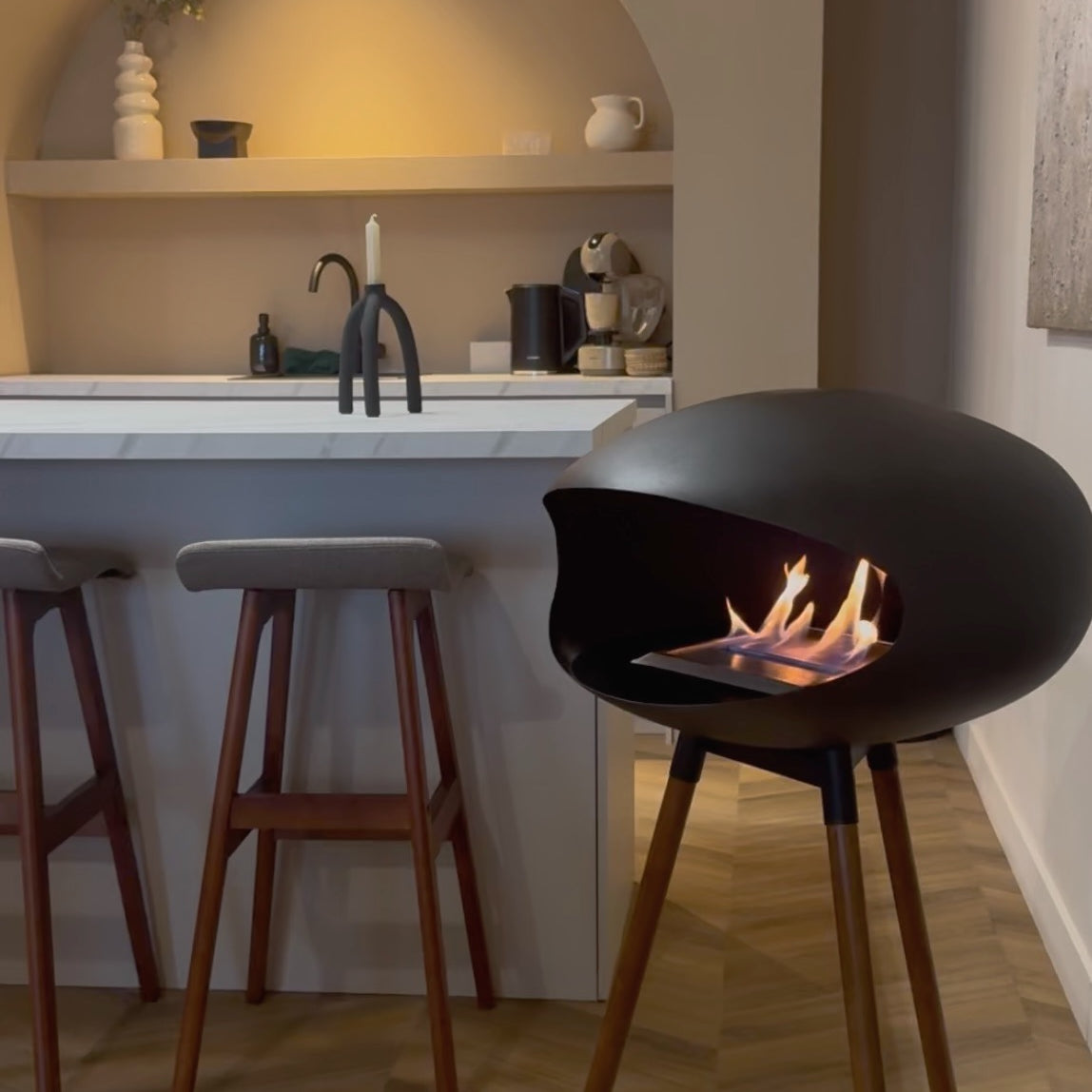 Vrijstaande bio-ethanol haard