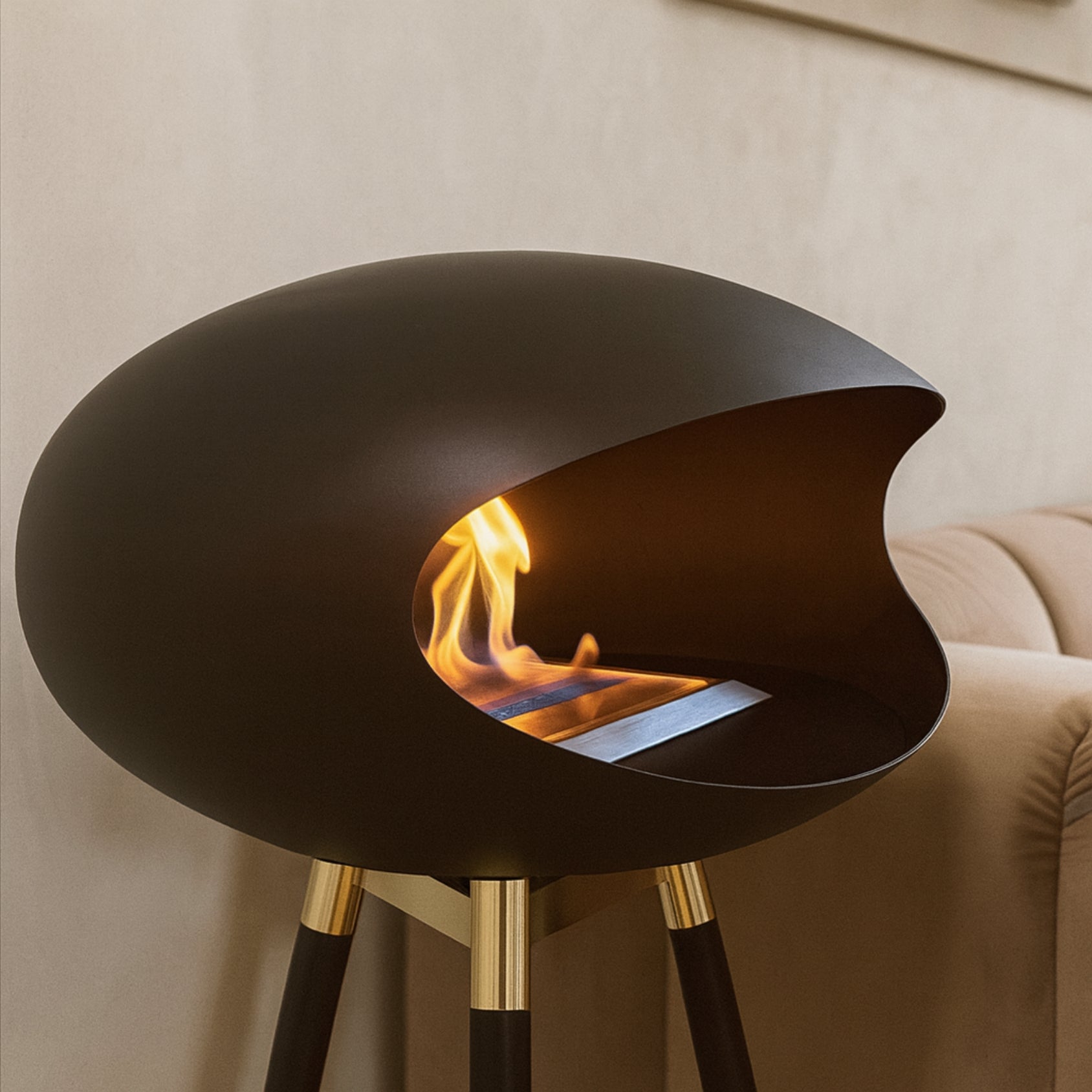 sfeerhaard bio ethanol haard goud sfeerfoto