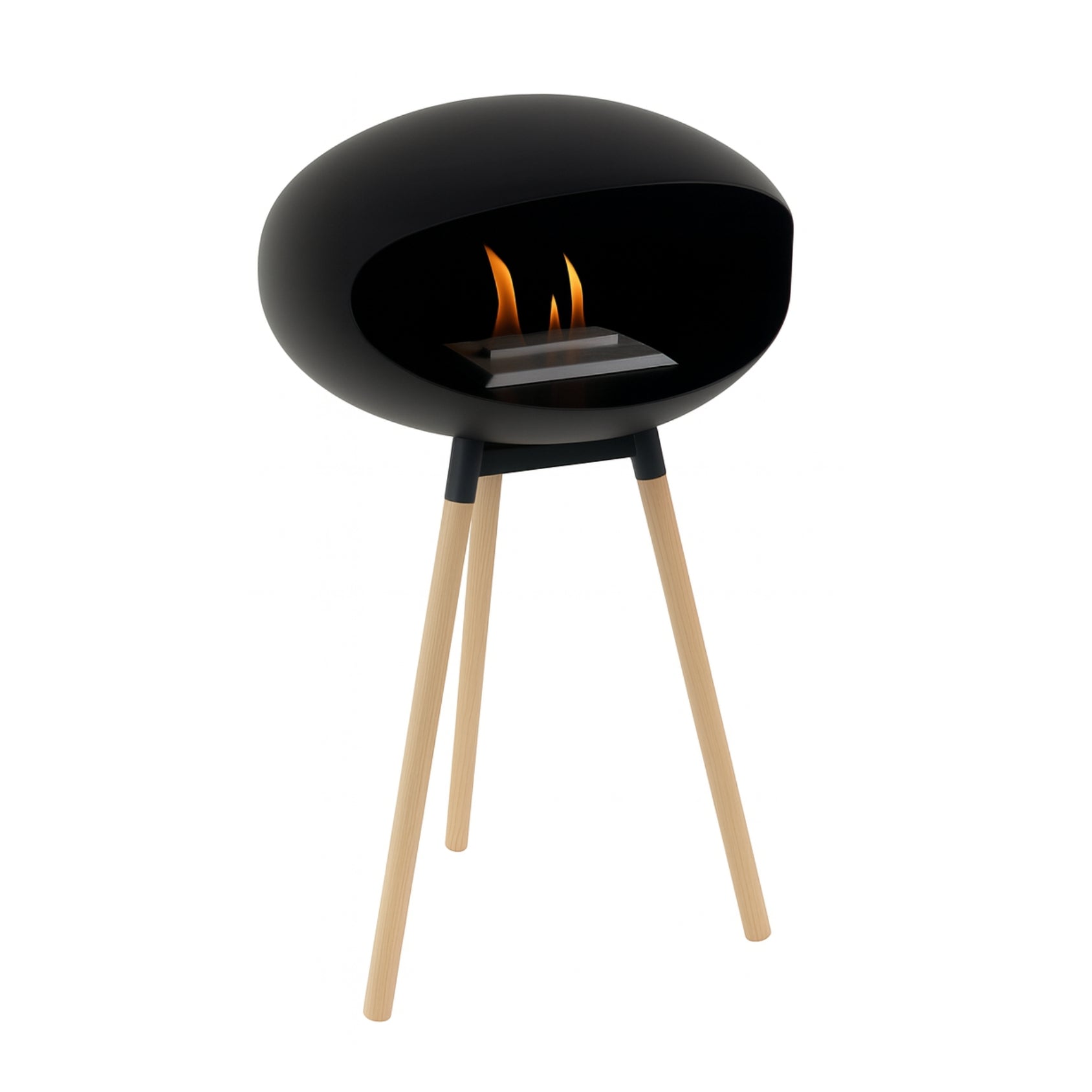 Zijaanzicht bio ethanol haard vrijstaand