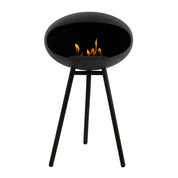 Product foto bio ethanol haard zwarte poten vooraanzicht