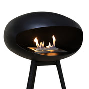 Close-up bio ethanol haard zwarte poten