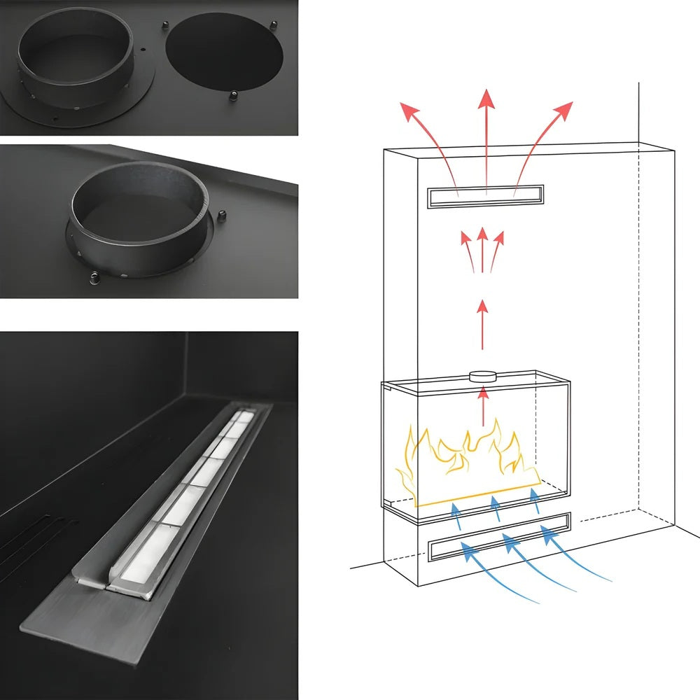 Bio Ethanol Inbouwhoekhaard Links 60 cm Wild Flame