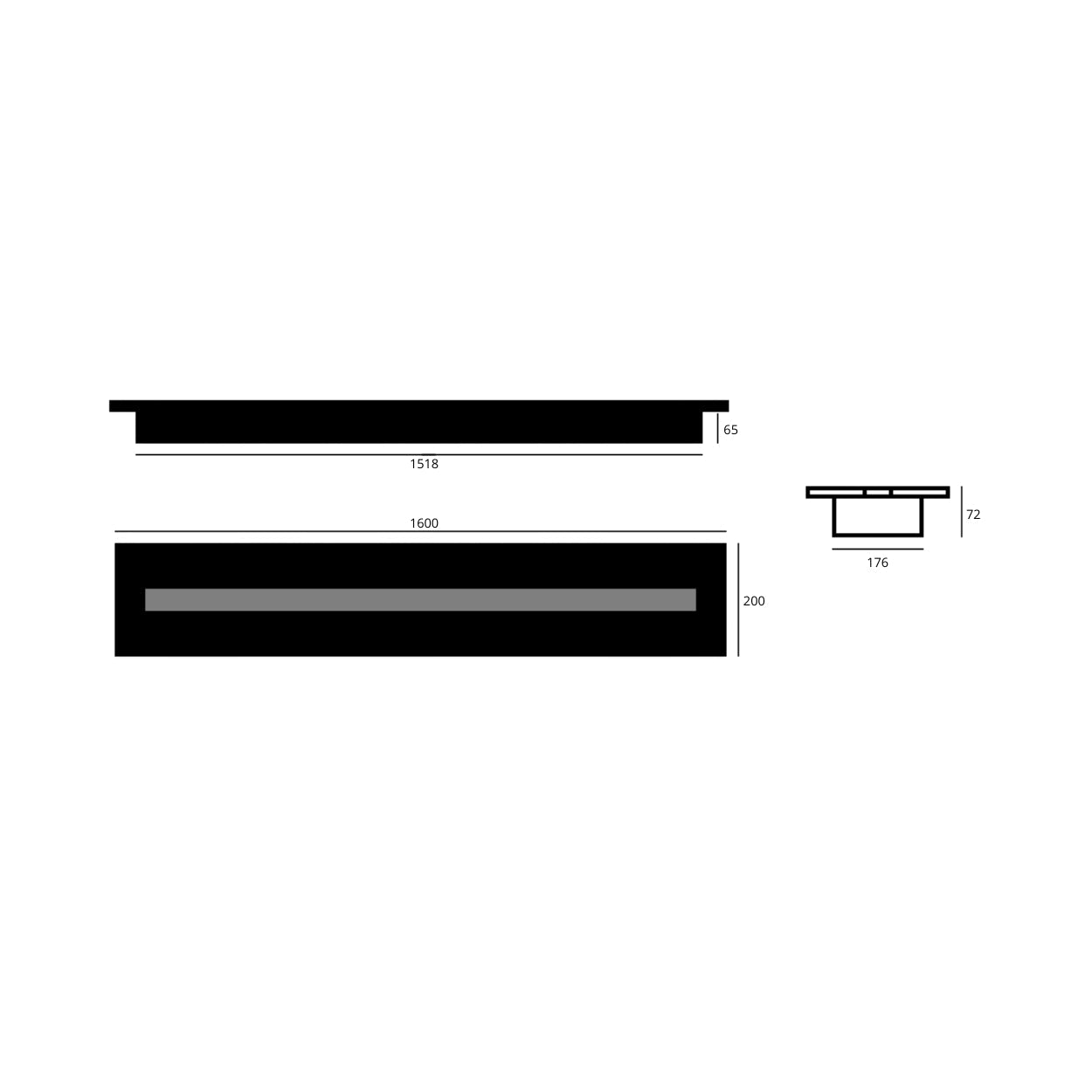 BIO ETHANOL LINE BRANDER 160 CM Wild Flame