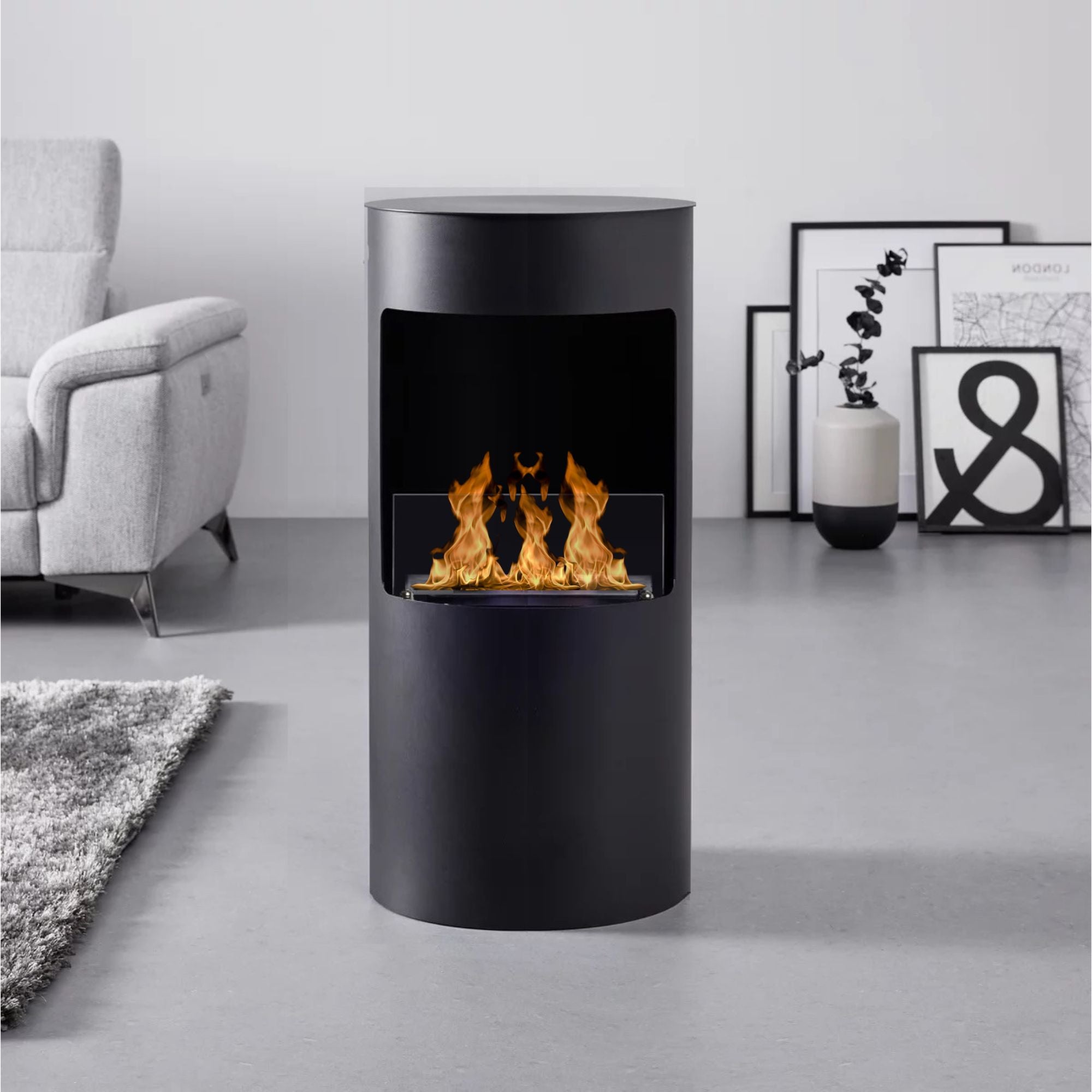 Lomanian Zwart Bio Ethanol Vrijstaand Haard H95 CM KAMI