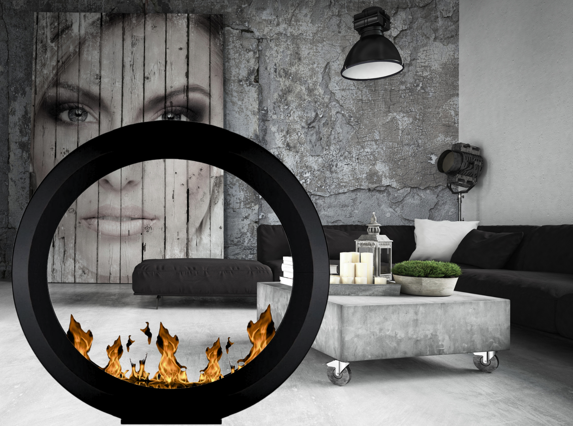 Madelon Bio Ethanol Vrijstaand Haard D140 CM wild flame