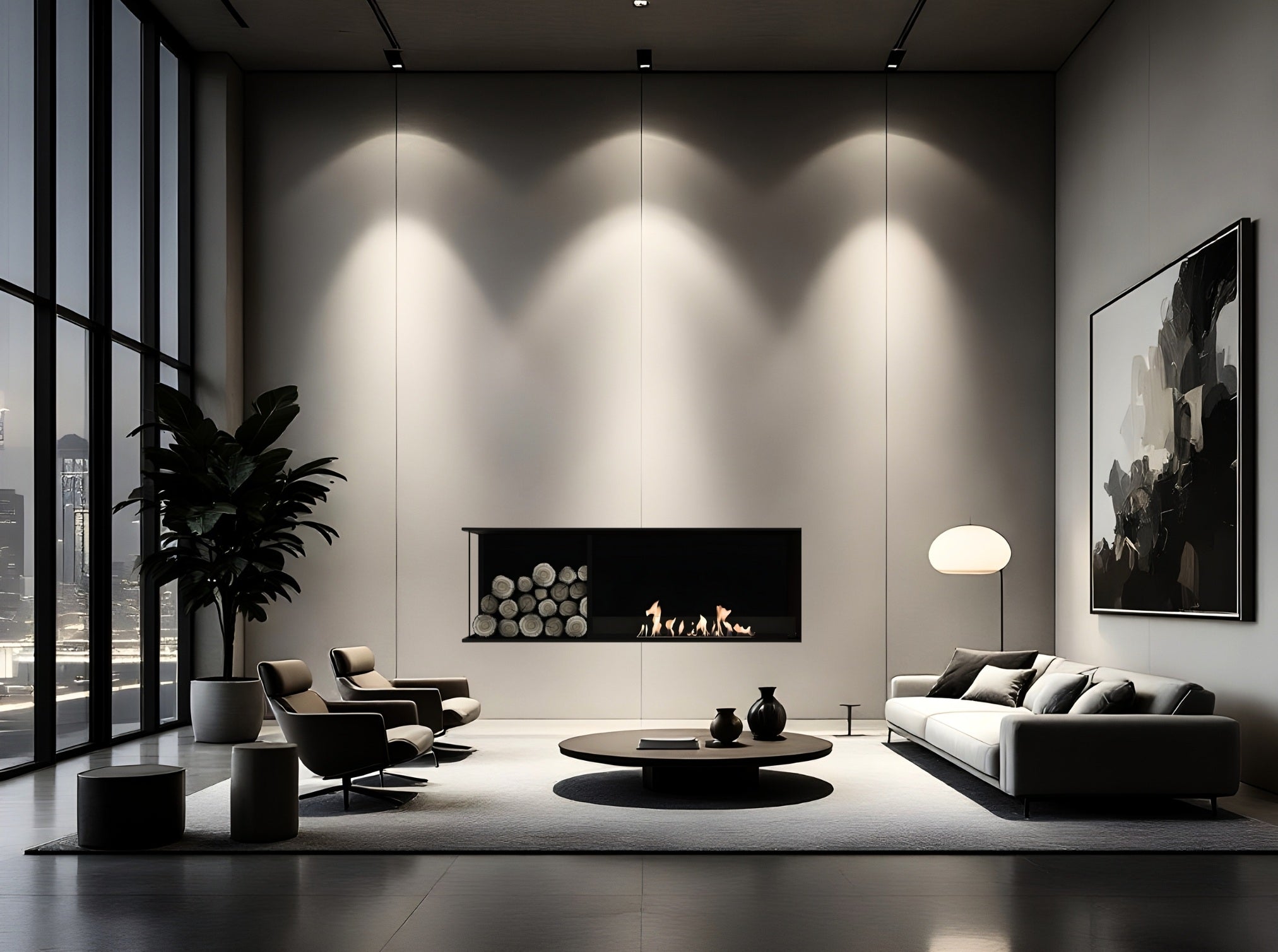 Main Deluxe Links Inbouwhaard 160 cm Wild Flame