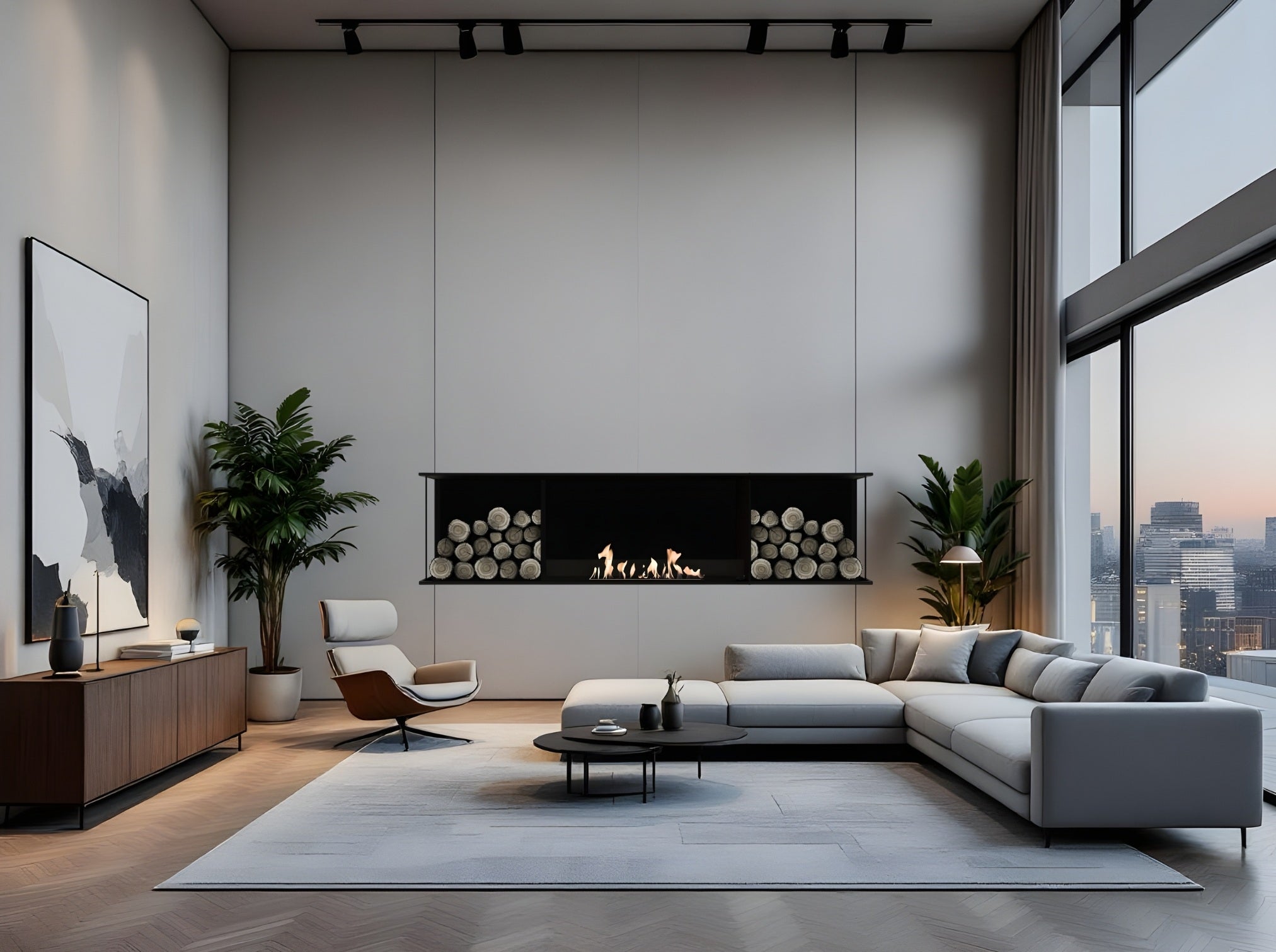 Main Deluxe Double Inbouwhaard 140 cm Wild Flame